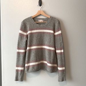 3 for $10 ✨HP✨Pink Republic Pink Grey and White Stripe Slouchy Sweater